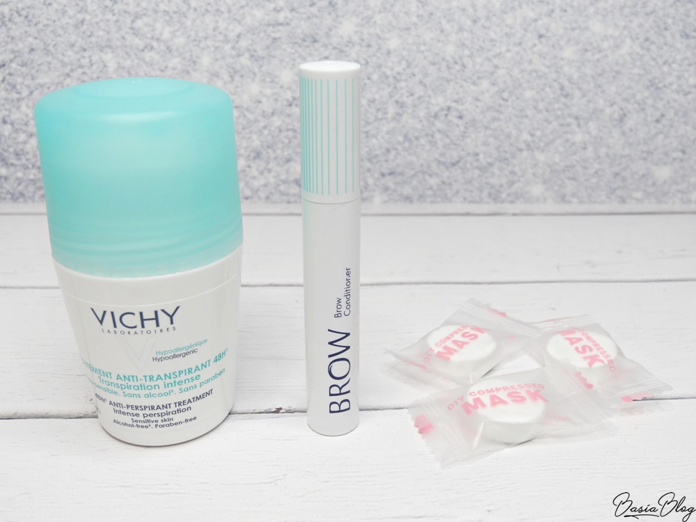Vichy zielona kulka antyperspirant, Orphica Brow odżywka do brwi, bawełniane maseczki w tabletce