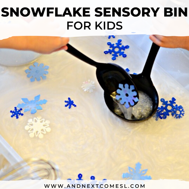 Winter sensory bin for kids
