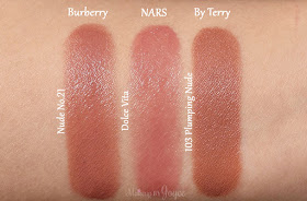 Nars Dolce Vita Lipstick Swatches Burberry Kisses Nude No.21
