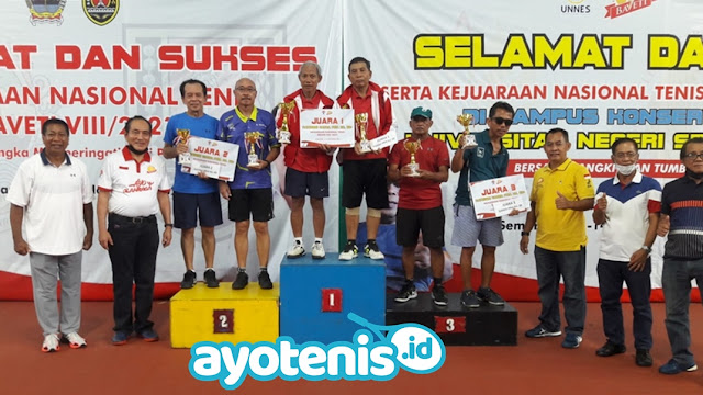 Kalah Tipis dari Unggulan Teratas, Sutikno Muliadi/Didiek Edhie Harus Puas Jadi Runner-up Kejurnas Tenis BAVETI VIII