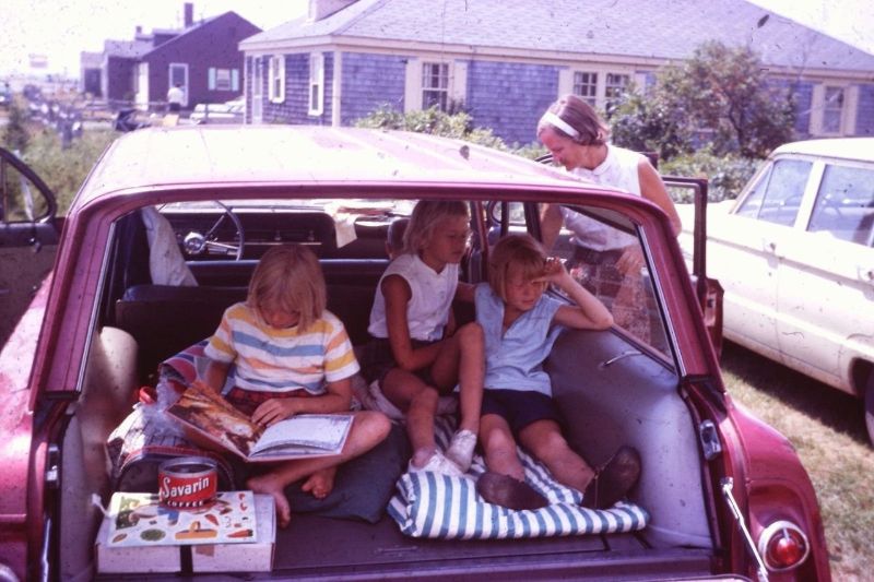 Cool Pics of Children on the Rear of Station Wagons in the Past