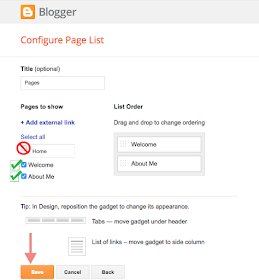 Configure Page List in Blogger