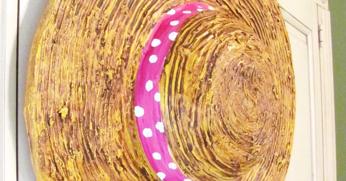 Straw Hat Wall Art, Dimensional Hat Sculpture DIY Lucy Designs