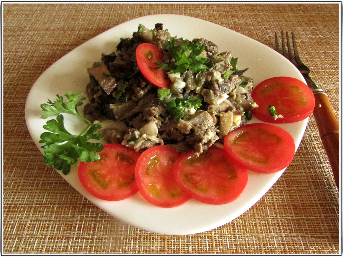 Баклажаны с печенью куриной