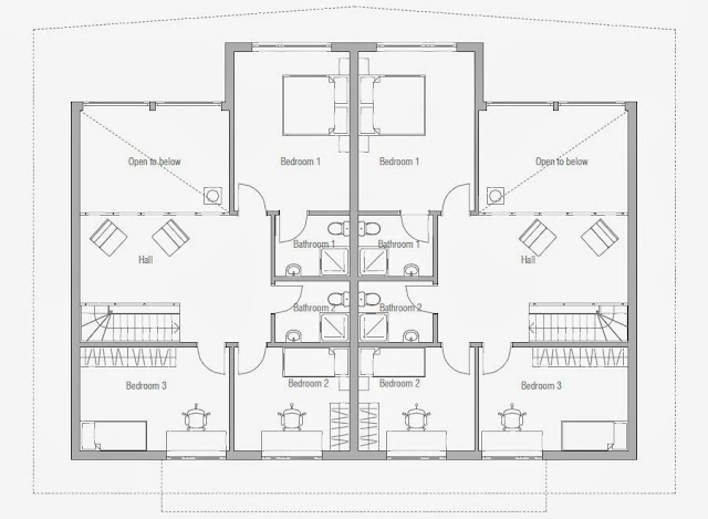 Modern duplex Home Plan