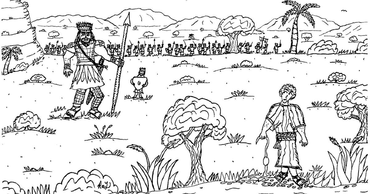 Robin's Great Coloring Pages: David and Goliath Before the Battle and