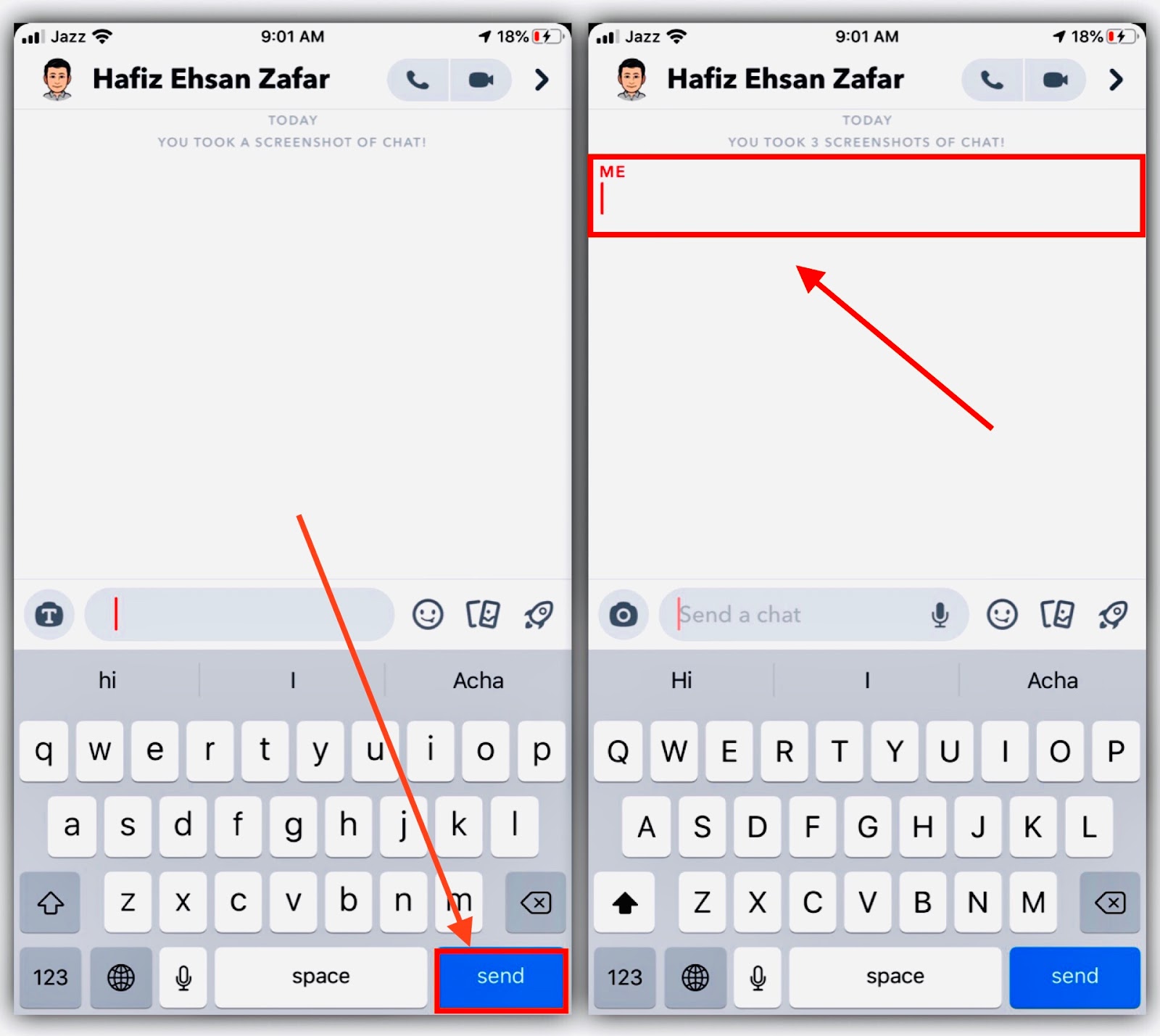 How To Send Blank Message In Snapchat
