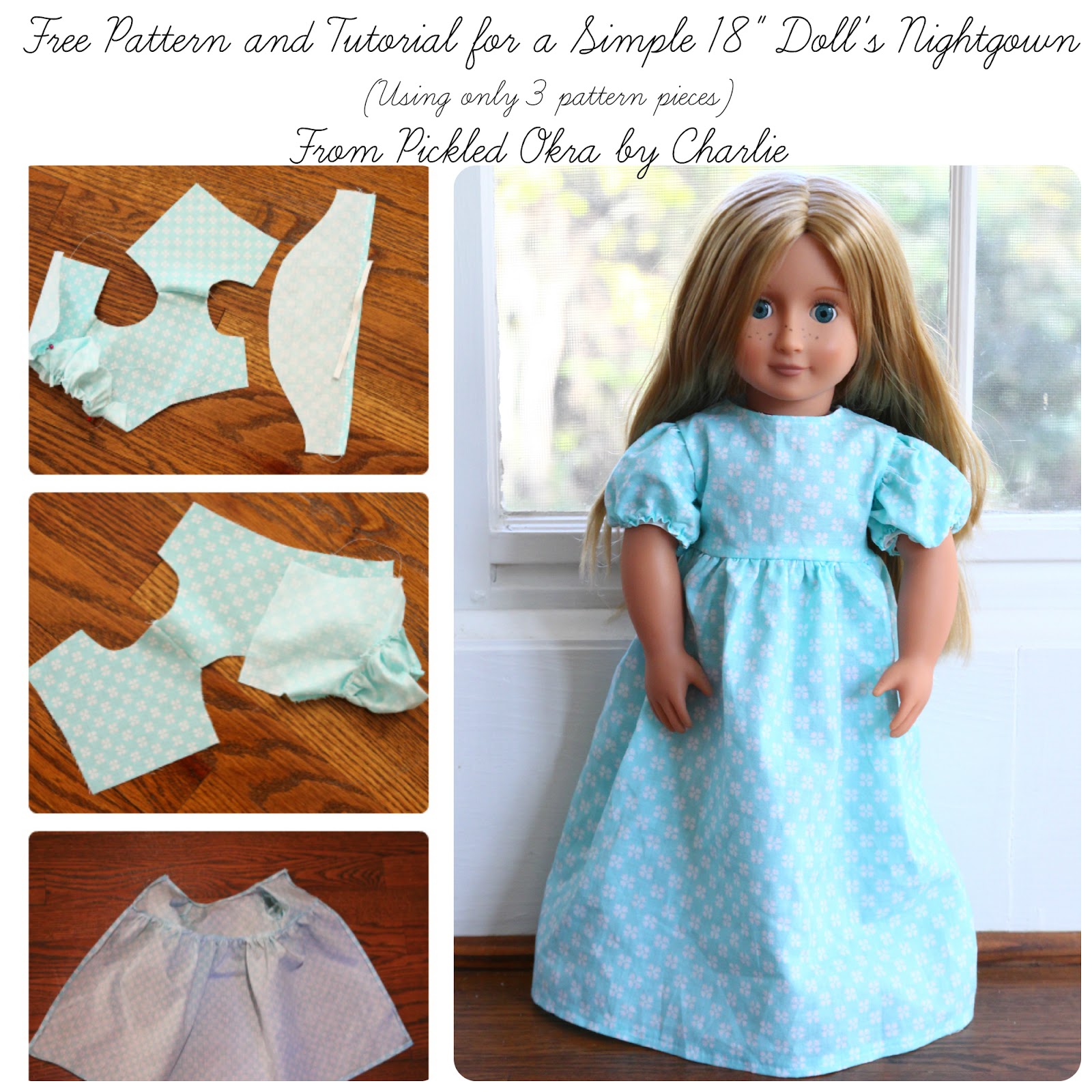 Free Pattern And Tutorial For A Simple 18 Doll S Nightgown
