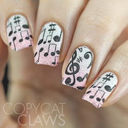 nails stamping nail textured polish musical classy country note want