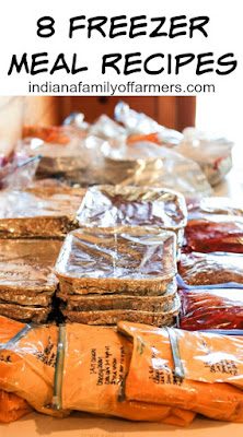 8 Freezer Meal Recipes perfect for busy nights, Sour Cream Noodle Bake, Baked Ziti, Slow Cooker Sloppy Joes, Chicken Pot Pie, Bacon Wrapped Pork Tenderloin, Crock Pot Cheesy Chicken and Rice, Mexican Pork Pozole Soup, Garlic Pork Stir Fry 