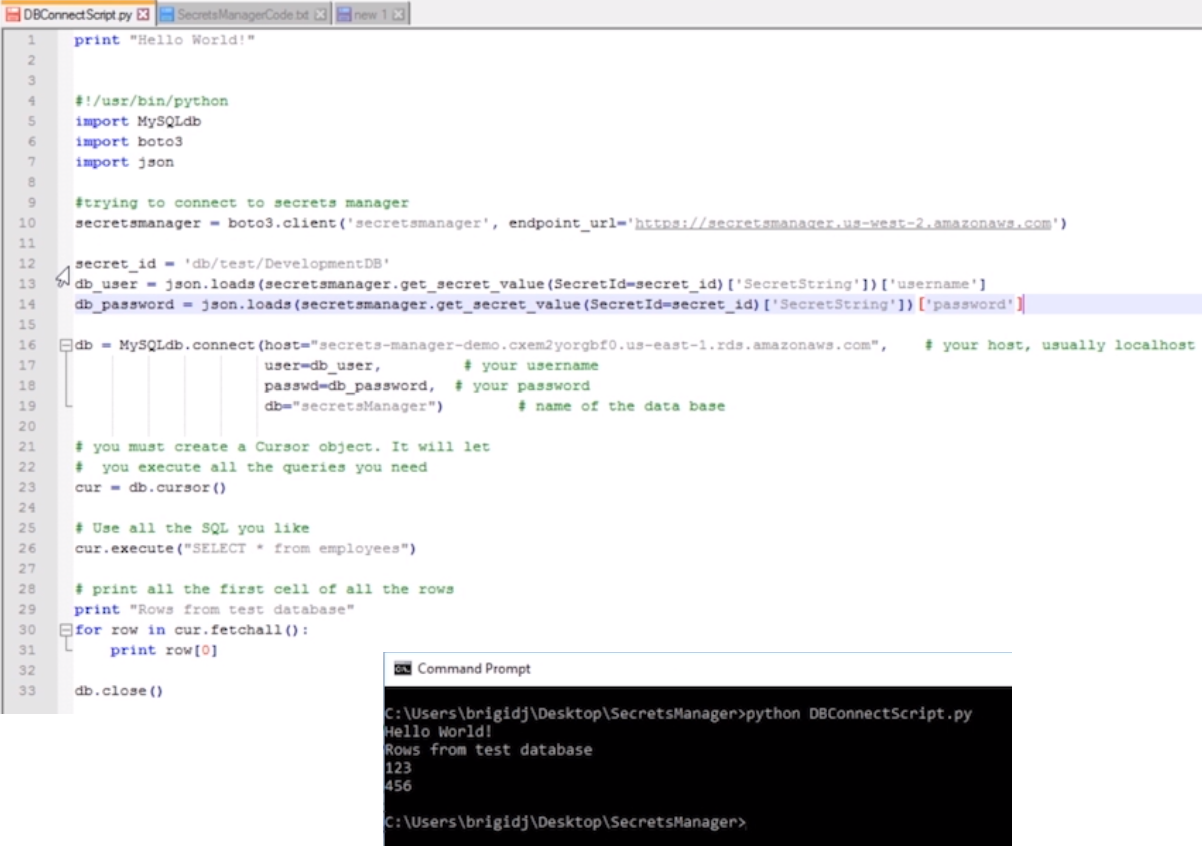 Fai Ho Fu's Blog: AWS Secrets Manager python script