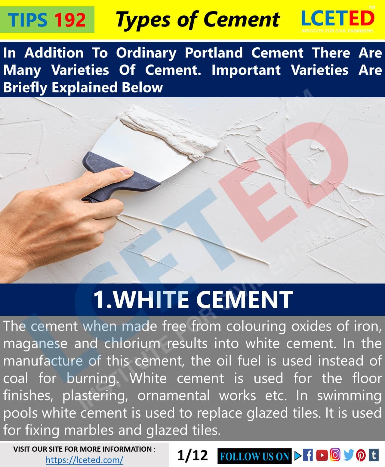 Types Of Cement Used In Construction And Its Purposes - LCETED -lceted