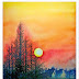 How to draw Watercolor warm sunset step by step, come to see my tutorial