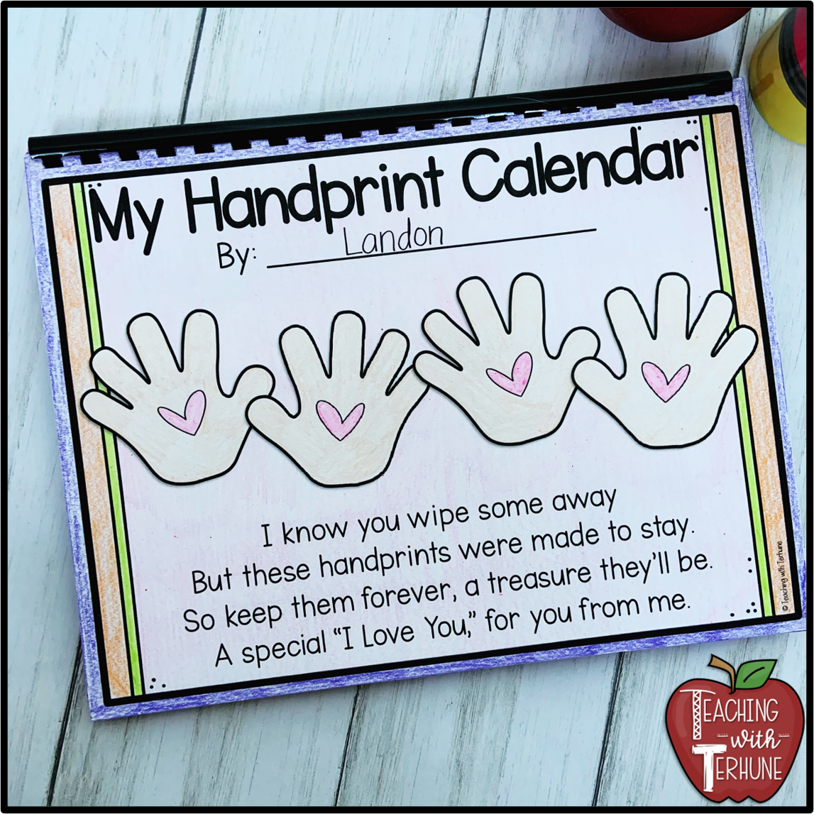 Teaching With Terhune Handprint Calendar Student Made Calendar for a