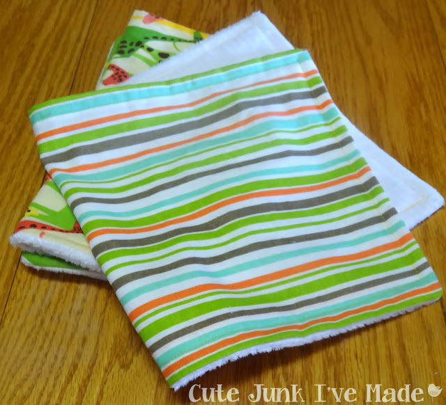 One-Hour Burp Cloths - Finished burp cloths, folded in half