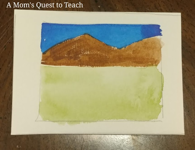 mountain landscape watercolor painting