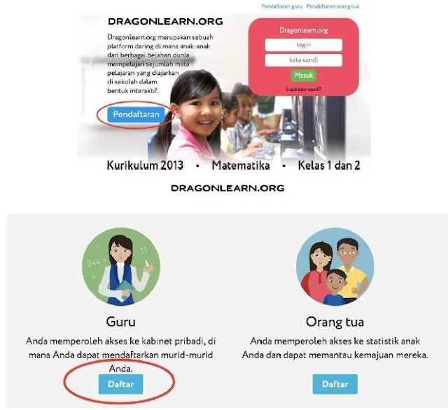 Panduan mendaftar dan menggunakan platform dragonlearn.org untuk belajar online Siswa Madrasah Ibtidaiyah