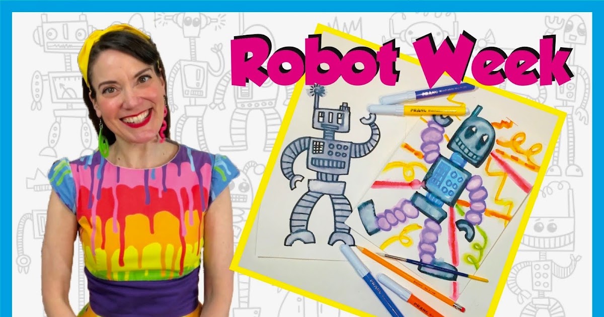 Cassie Stephens Robot Week! Let's Draw Robots with Shapes and Markers!