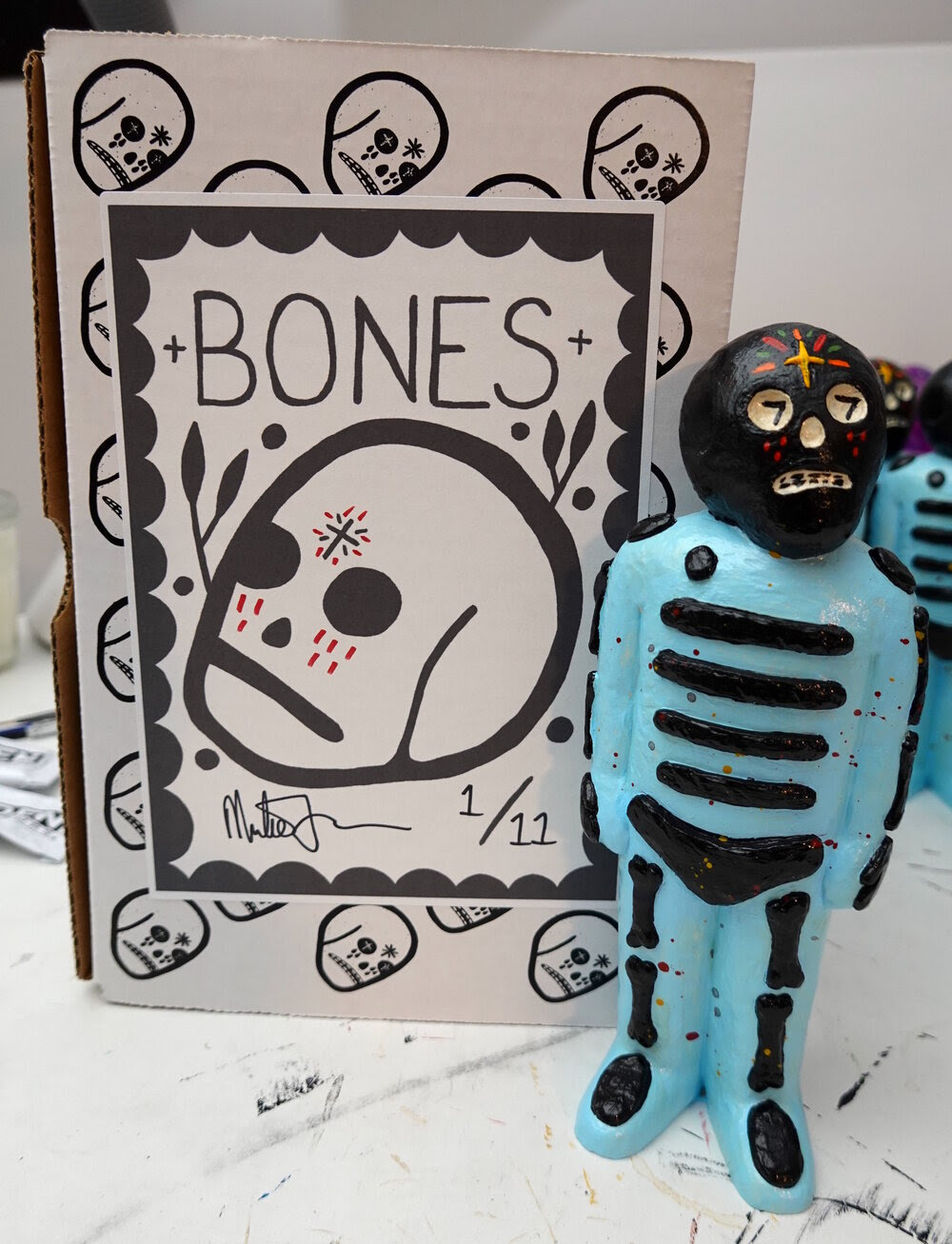 The Blot Says... Bones Black & Blue Edition Resin Figure by Mike Egan
