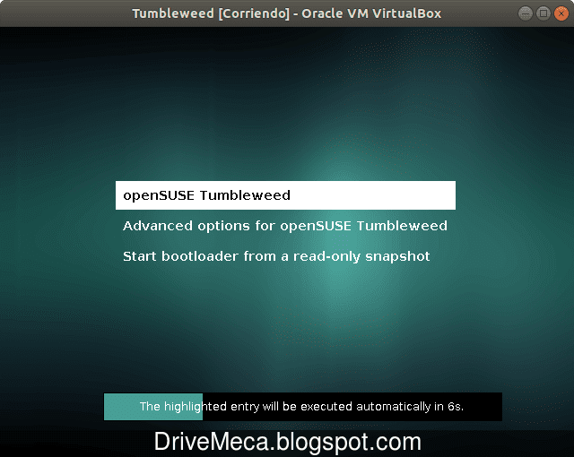 Inicia openSUSE Tumbleweed ya instalado en el disco duro