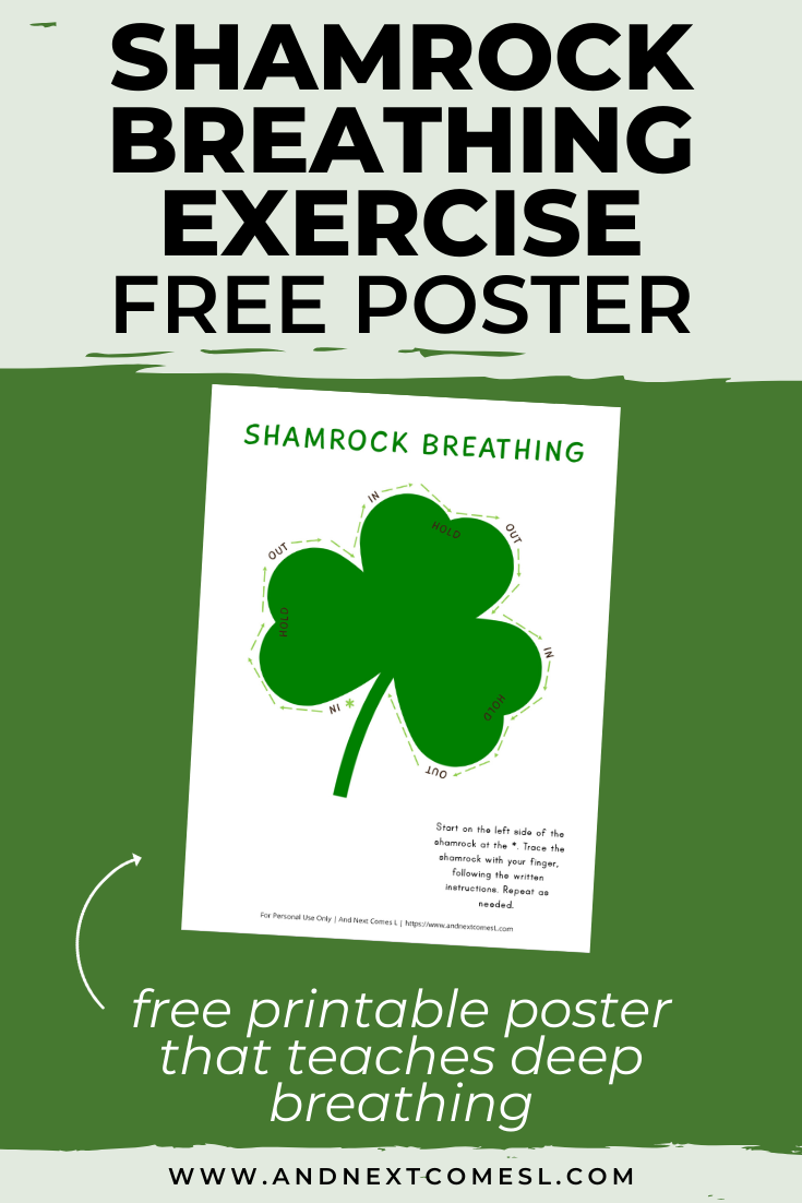 Free deep breathing printable for kids that's perfect for St. Patrick's Day