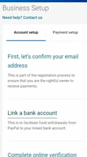Paypal Account Business setup