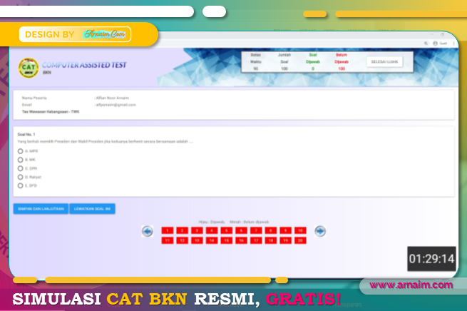 ARNAIM.COM | SIMULASI CAT BKN RESMI, GRATIS ! ARNAIM.COM | SIMULASI CAT BKN RESMI, GRATIS !
