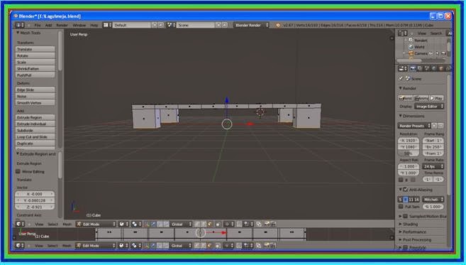 dankita kembalikan lagi pada “ Object Mode ”dengan menekan
