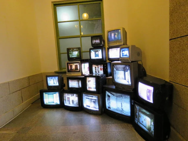 CRT TV art exhibit at Citizen's Station in Seoul South Korea