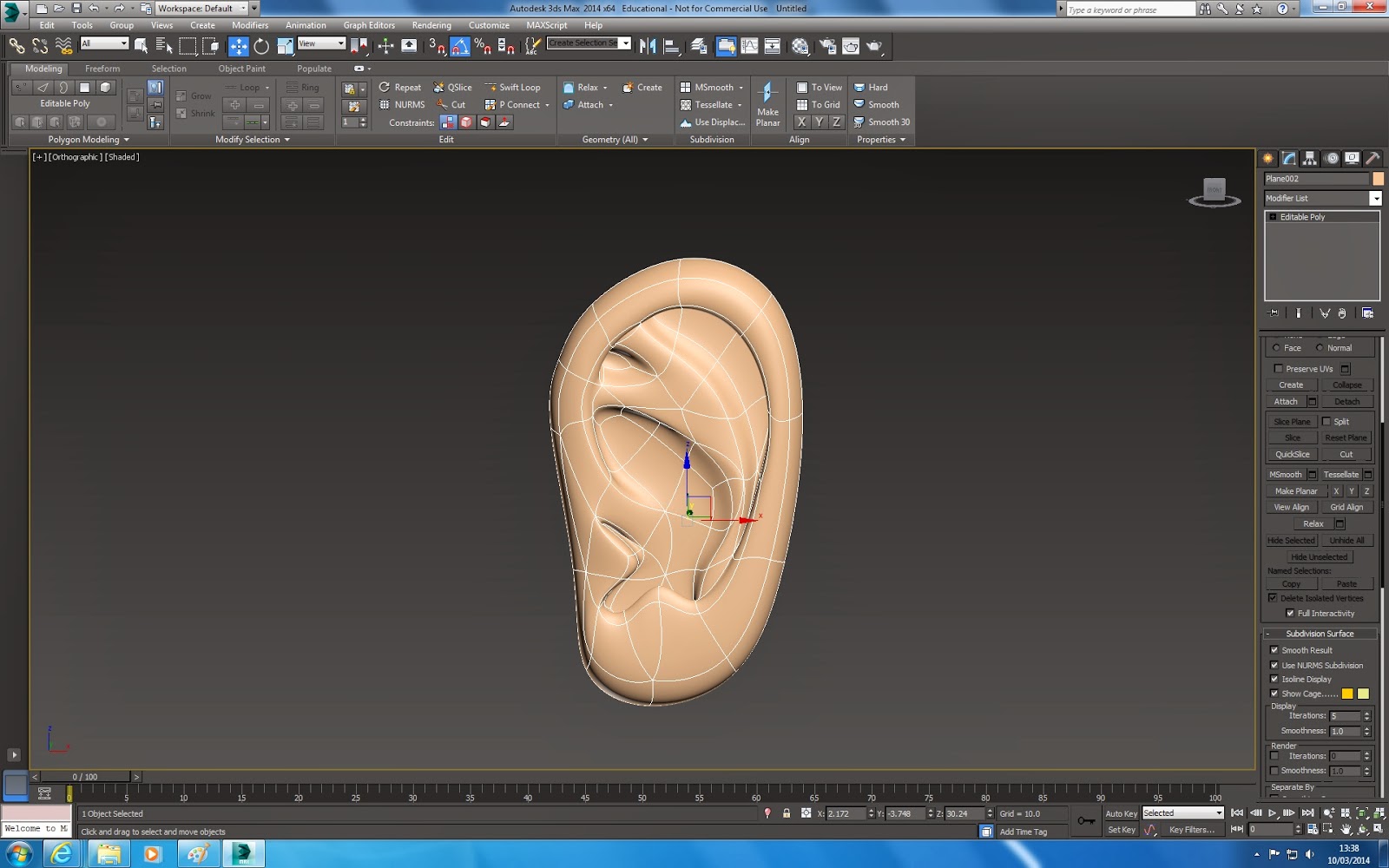 3D Character Animation: Ear modelling.