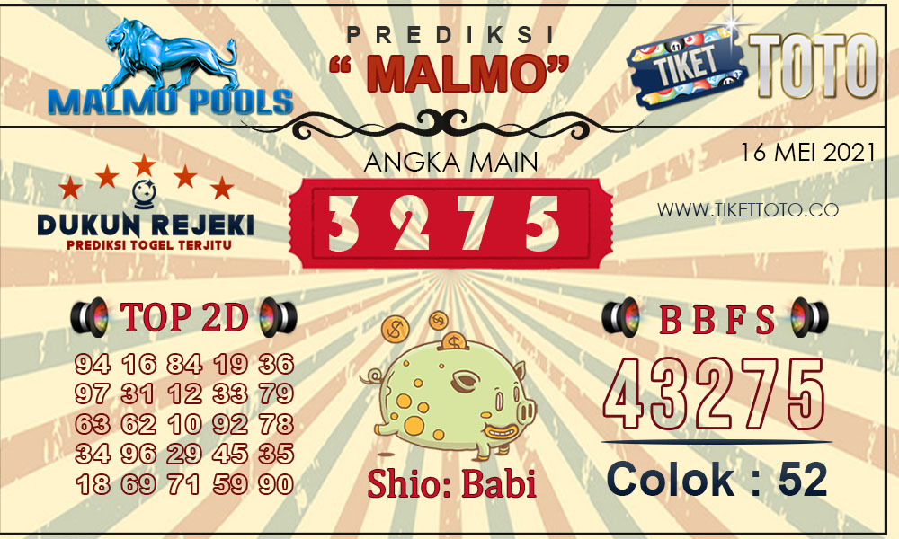 Prediksi Togel MALMO TIKETTOTO 16 MEI 2021