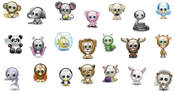 Create Cute Designs with cute animal symbols copy and paste Icon Collection