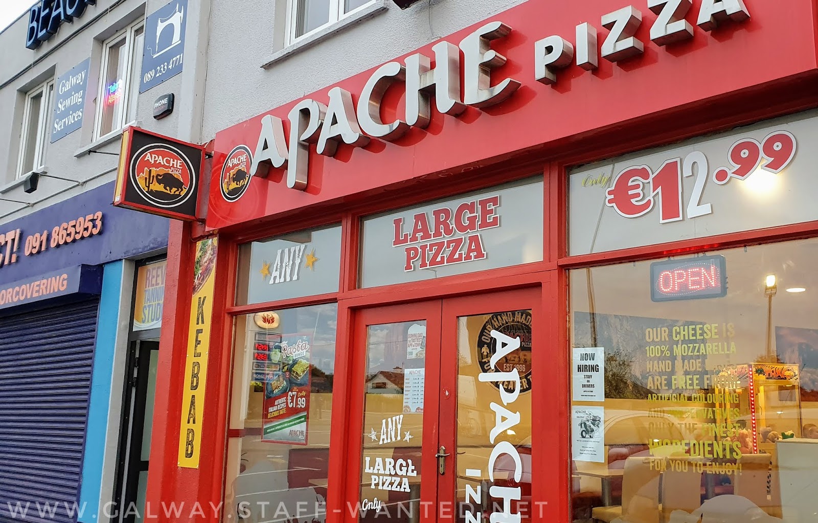 Staff-Wanted - Galway: Pizza shop staff and drivers
