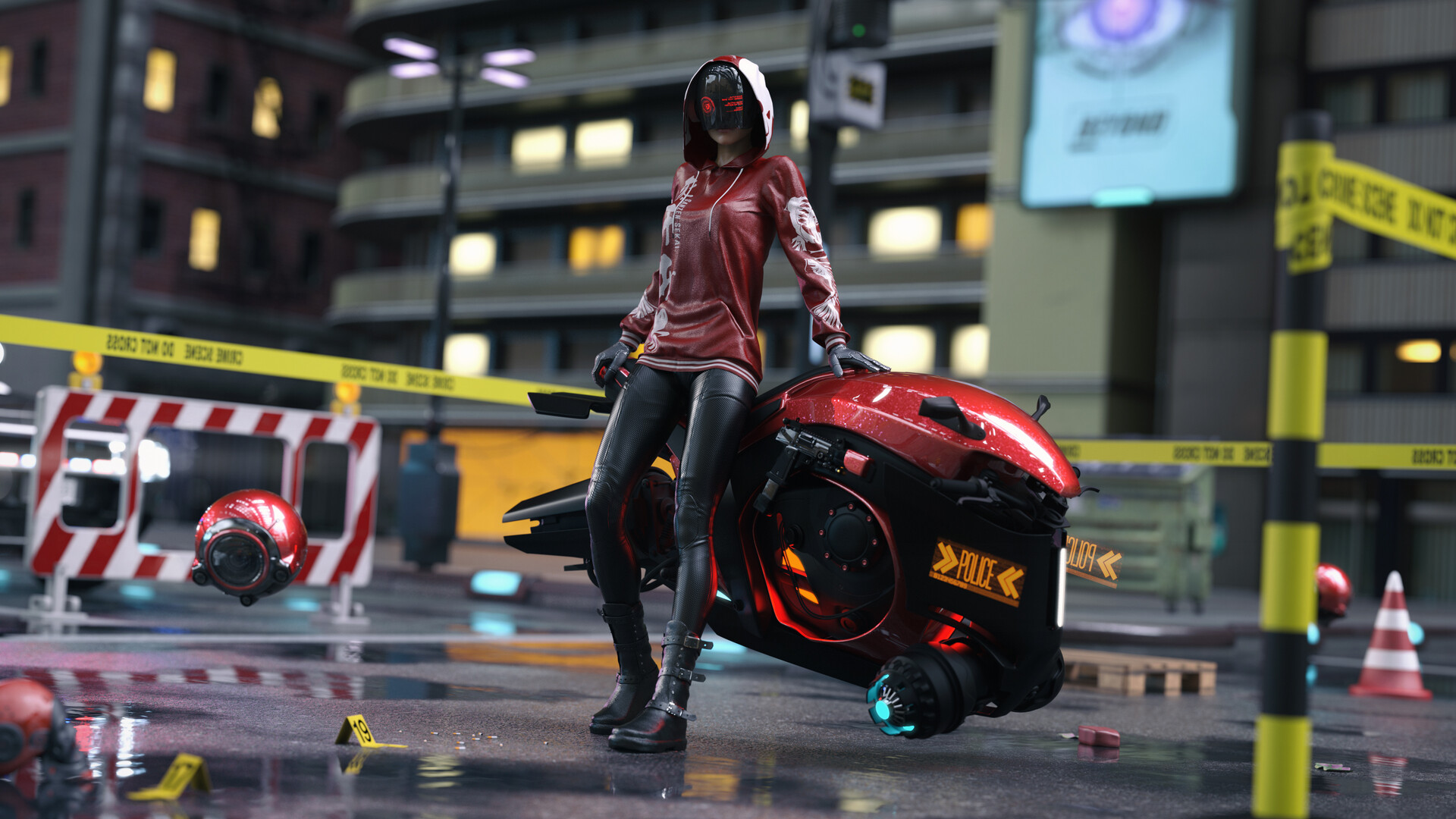 Киберпанк Hoverbike Art