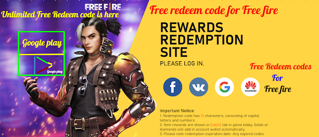 free redeem code for free fire