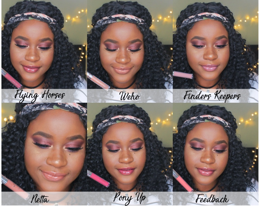 Colourpop ultra glossy lip swatches pony up finders keepers flying horses netta weho feedback