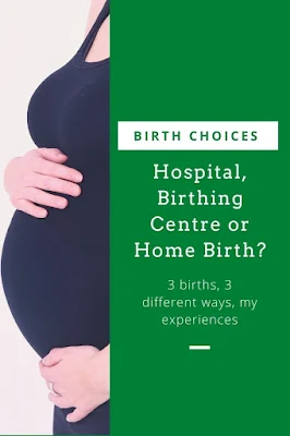 A pregnant woman and Birth choices: hospital, birthing centre or home birth.