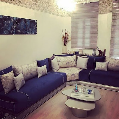 صالونات مغربية بالازرق الملكي 