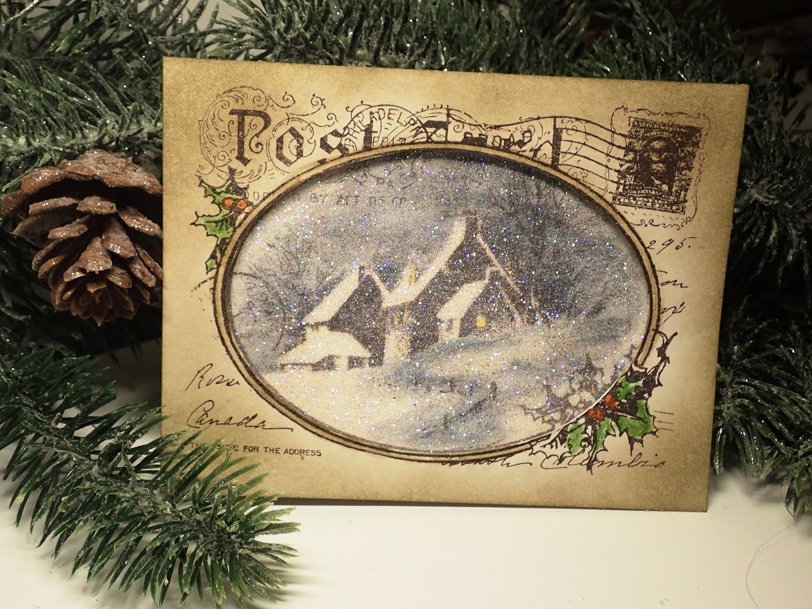 Different ways to add glitter to your Holiday window card