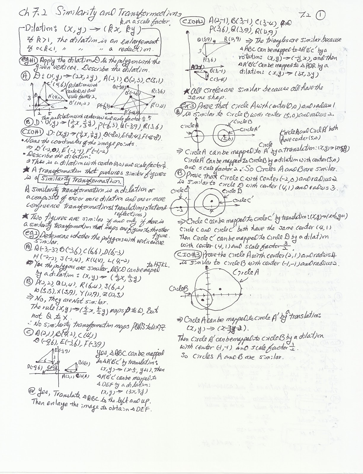 Sean's Math Page: Geometry Class Note - Chapter 7