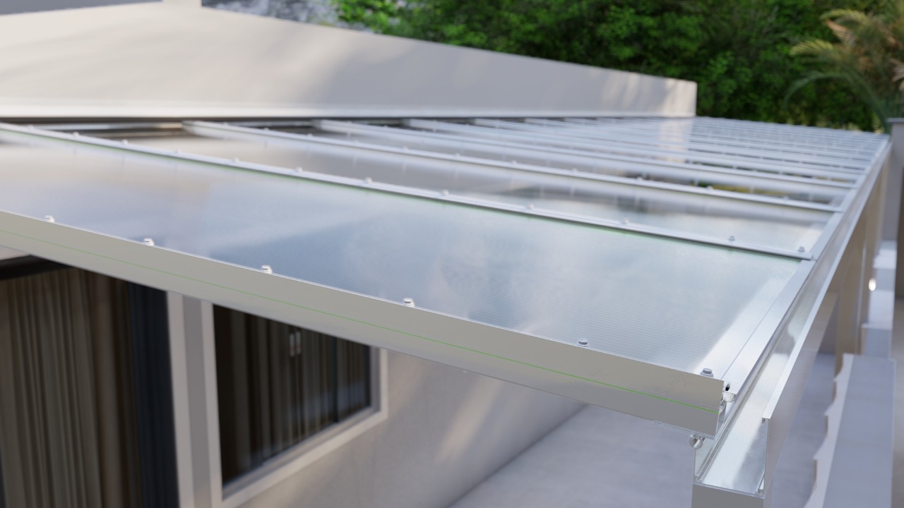 Policarbonato Polysolution Pergolado de Aluminio com