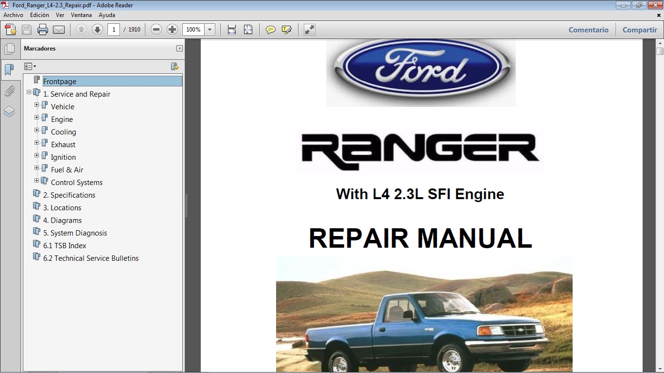 Manuales de Taller de FORD FORD RANGER 19931997 con motor L4 2.3 Manuales de Taller de FORD FORD RANGER 19931997 con motor L4 2.3