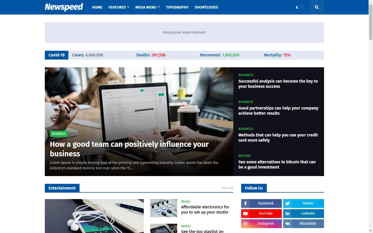 300+ Professional Blogger Templates - Amp, SEO Friendly, Responsive, and Fast Loading Template Newspeed - Professonal Blog & Magazine Blogger Template