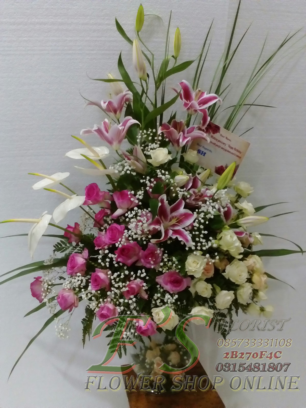 Toko Bunga Surabaya Murah Bouquet Vas Kaca Menarik