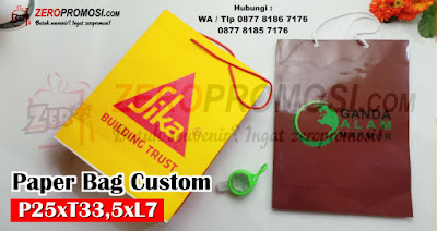 custom paper bag supplier, Paper Bag custom Ukuran P25XT33,5XL7 untuk keperluan Promosi, Produk Paperbag Paper Bag Custom Berkualitas