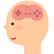 ゲームの形をした脳のイラスト