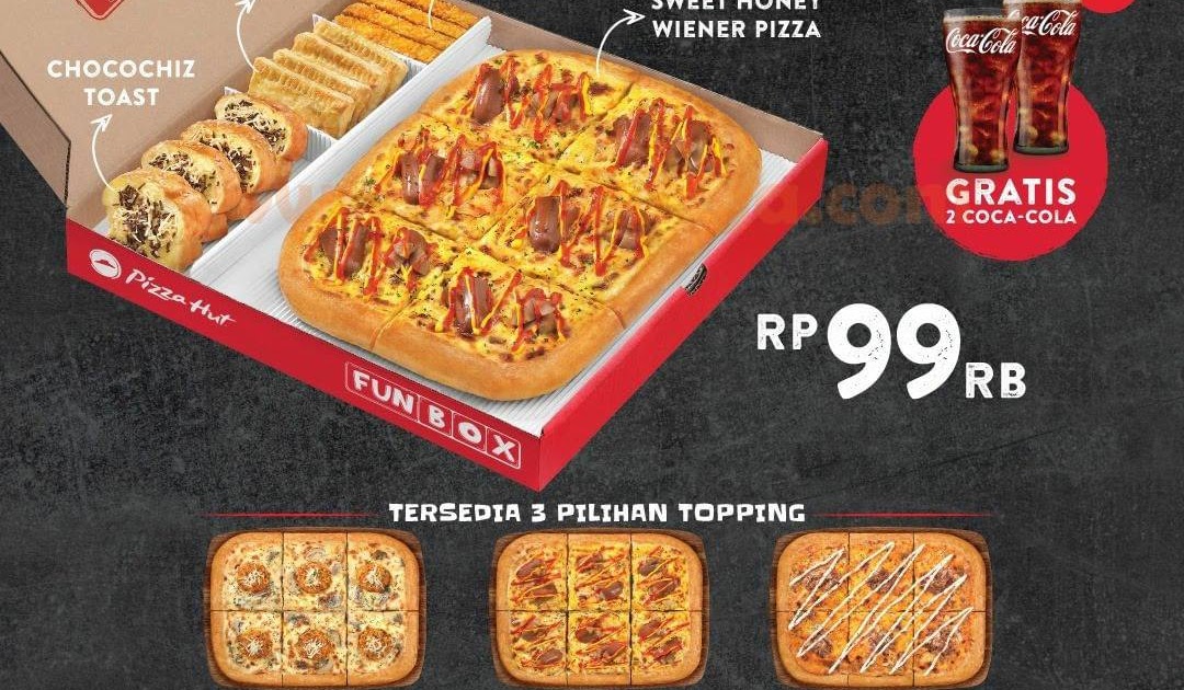 Promo Pizza HUT harga Spesial Paket Fun Box + Gratis Coca Cola hanya Rp