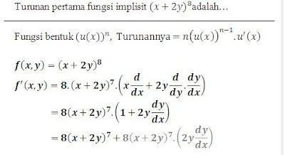 Azii Blog Turunan Implisit Parameter Dan Tingkat Tinggi