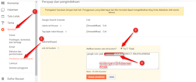 Cara Mudah Mengaktifkan Ads.txt di Blogger