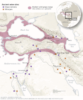 Wine map of the Middle East